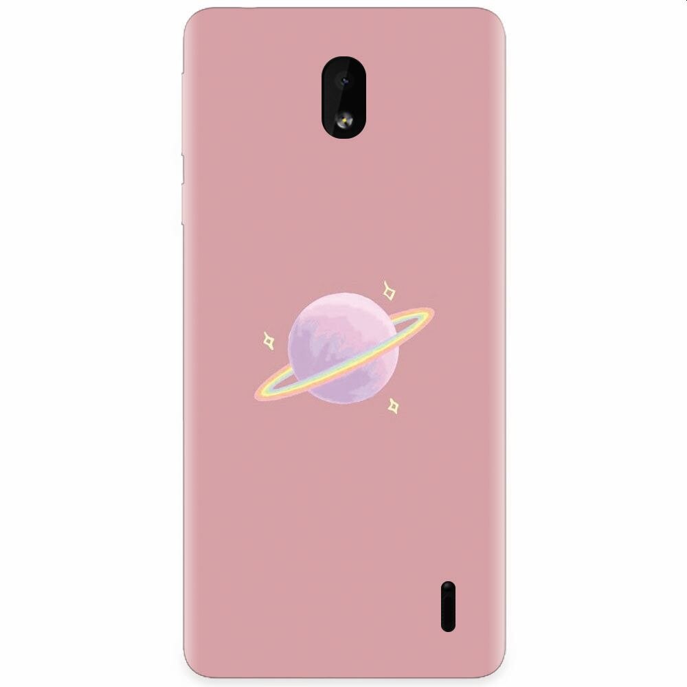 Husa silicon pentru Nokia 1 Plus, Saturn On Pink