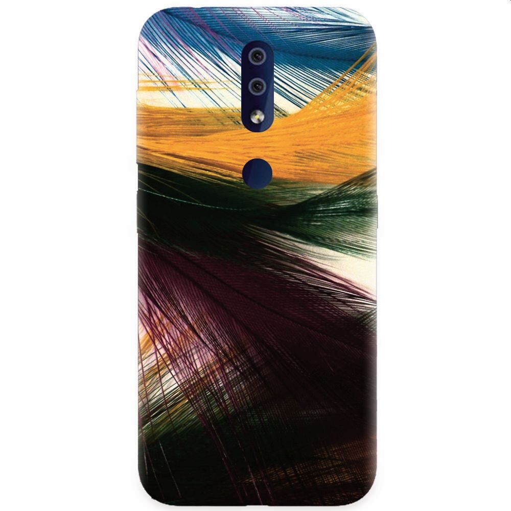 Husa silicon pentru Nokia 4.2, Colorful Peacock Feathers