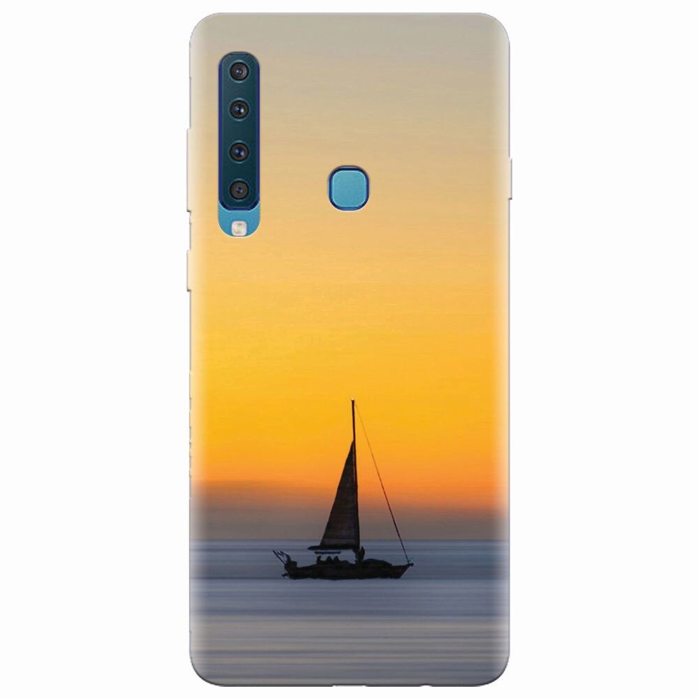 Husa silicon pentru Samsung Galaxy A9 2018, Wind Sail Boat Ocean Sunset