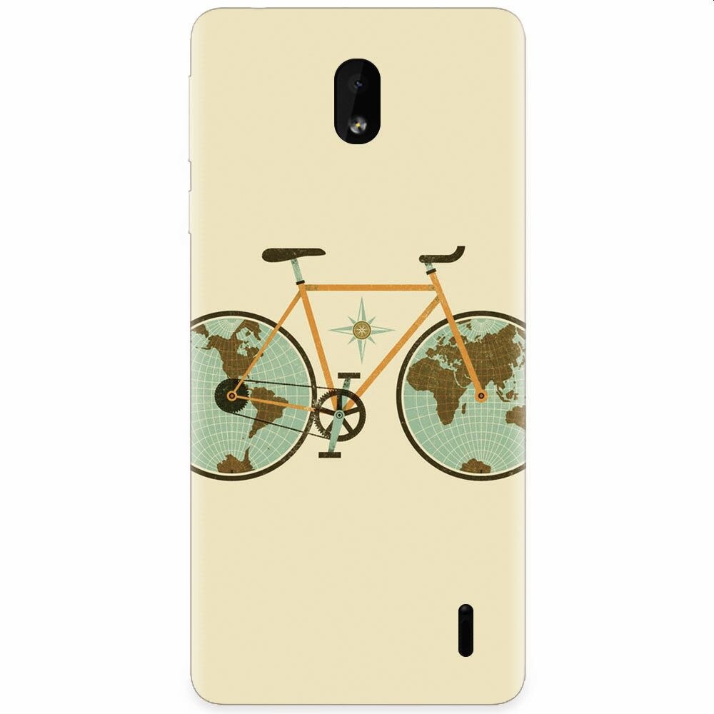 Husa silicon pentru Nokia 1 Plus, Retro Bicycle Illustration