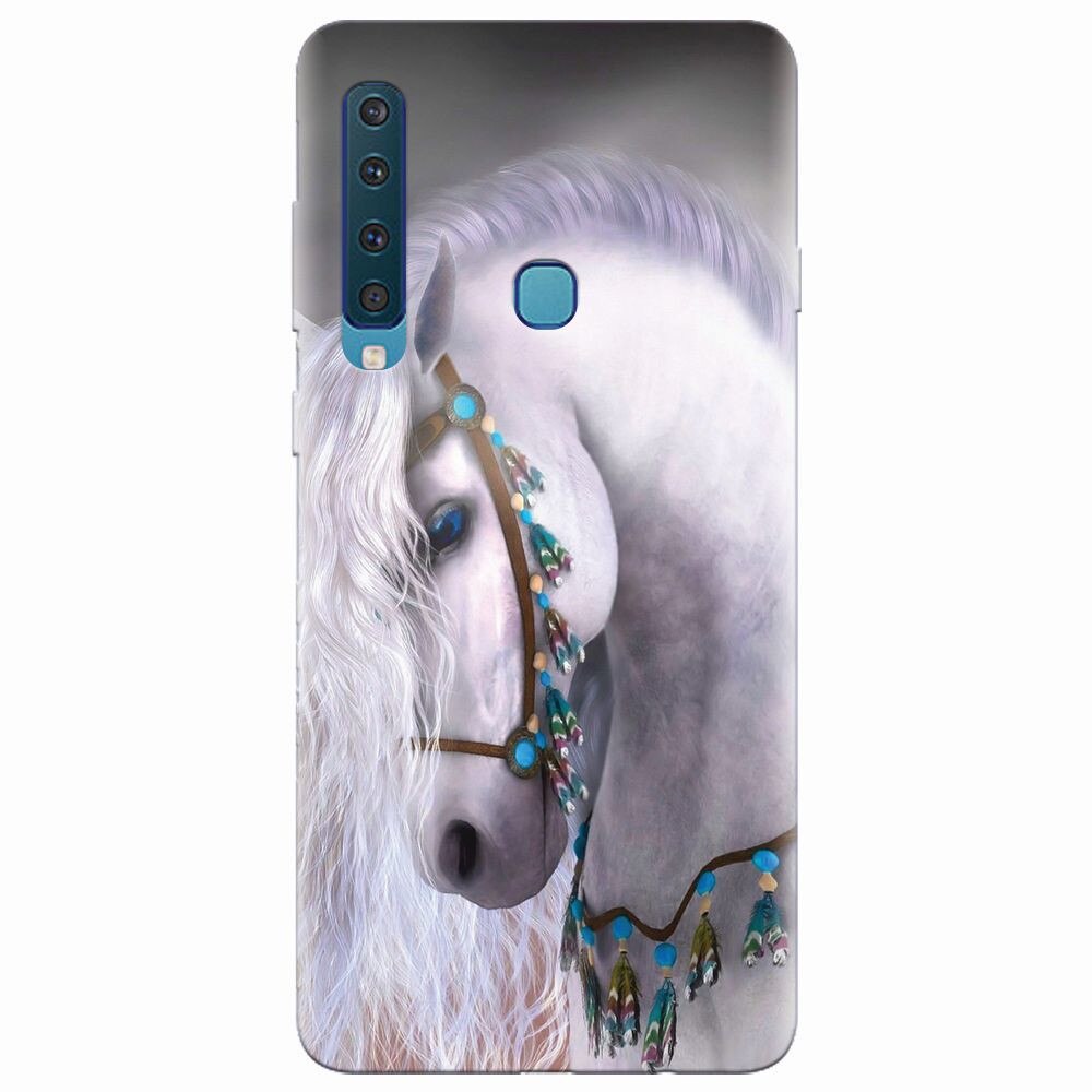 Husa silicon pentru Samsung Galaxy A9 2018, White Horse