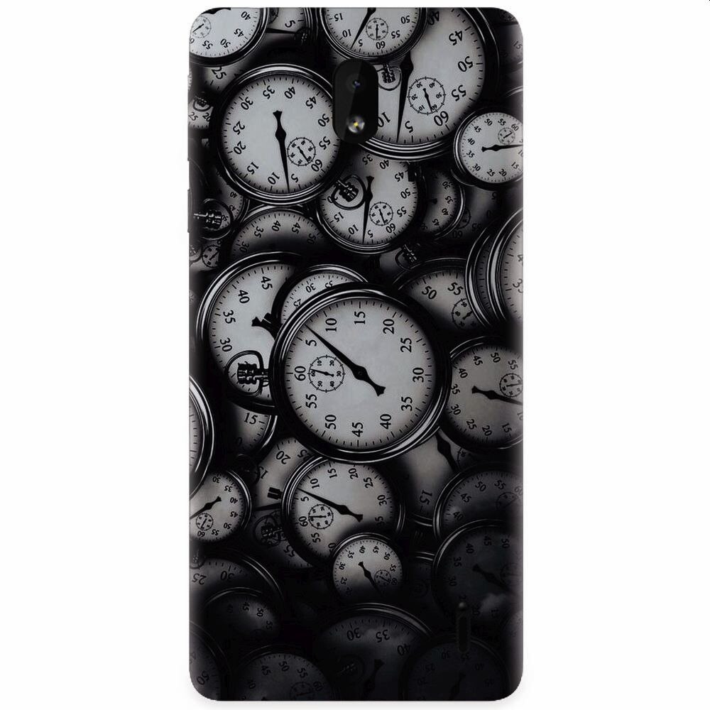 Husa silicon pentru Nokia 1 Plus, Clocks Bw