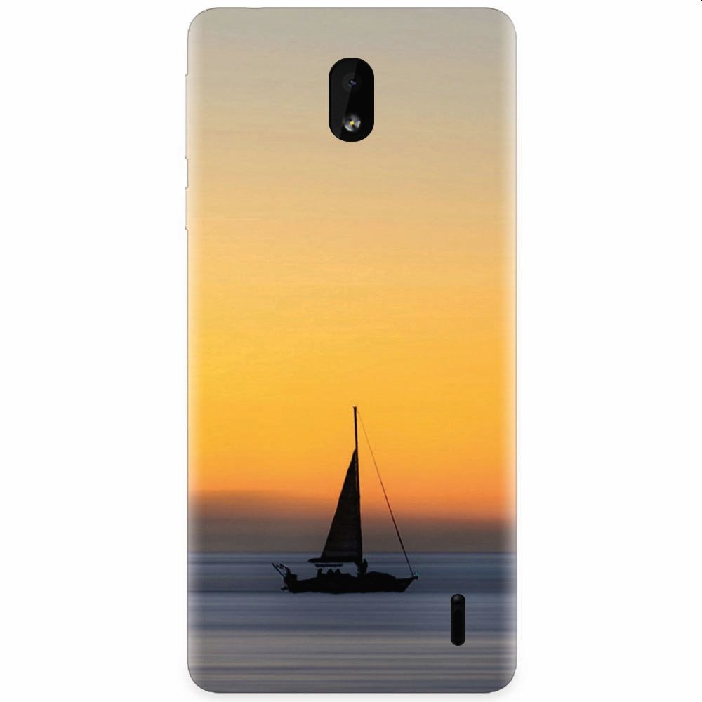 Husa silicon pentru Nokia 1 Plus, Wind Sail Boat Ocean Sunset