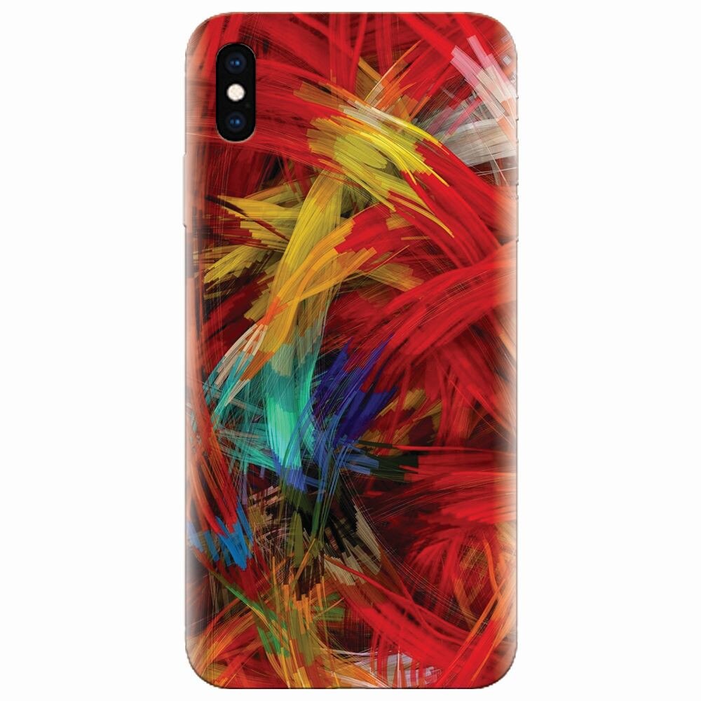 Husa silicon pentru Apple Iphone XS Max, Colorful Digital Painting Strokes