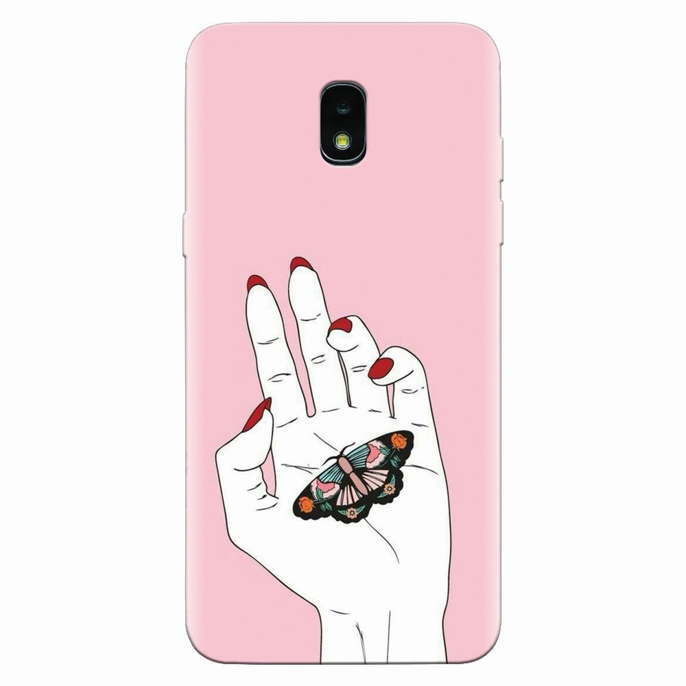 Husa silicon pentru Samsung Galaxy J3 2018, Butterfly In Hand