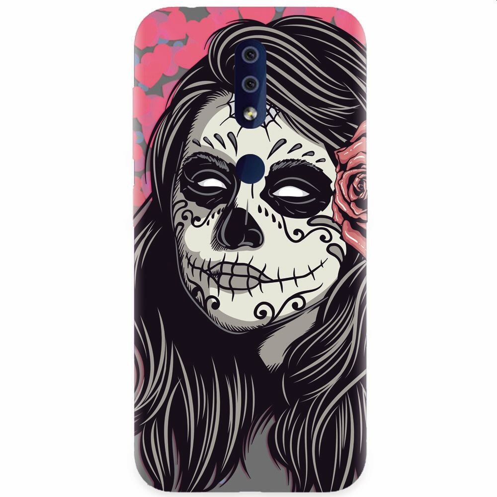 Husa silicon pentru Nokia 4.2, Mexican Girl Skull
