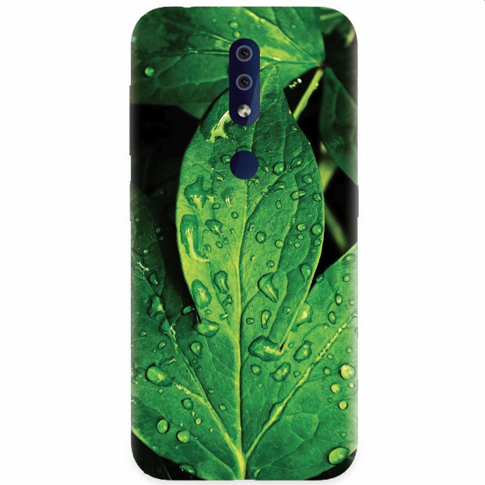 Husa silicon pentru Nokia 4.2, Leaves And Dew