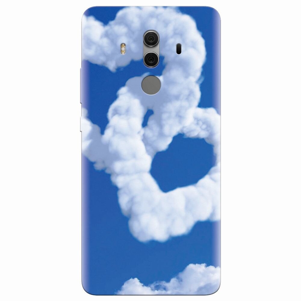 Husa silicon pentru Huawei Mate 10 Pro, Heart Shaped Clouds Blue Sky