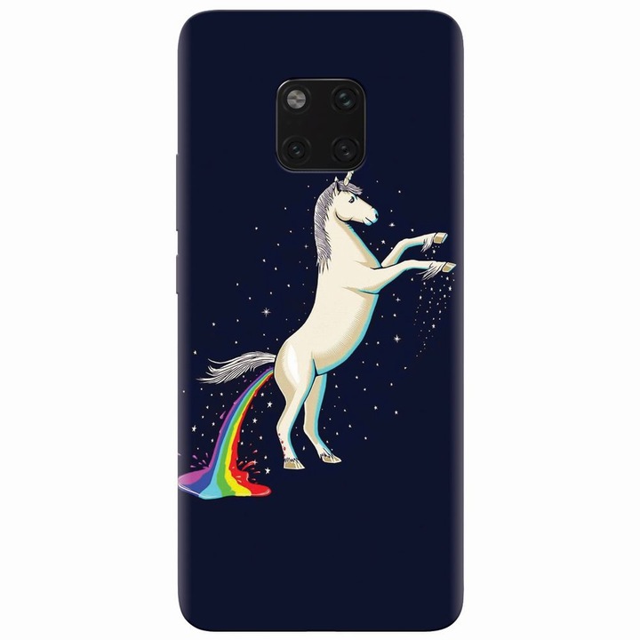 Силиконов кейс за Huawei Mate 20 Pro, Unicorn Shitting Rainbows