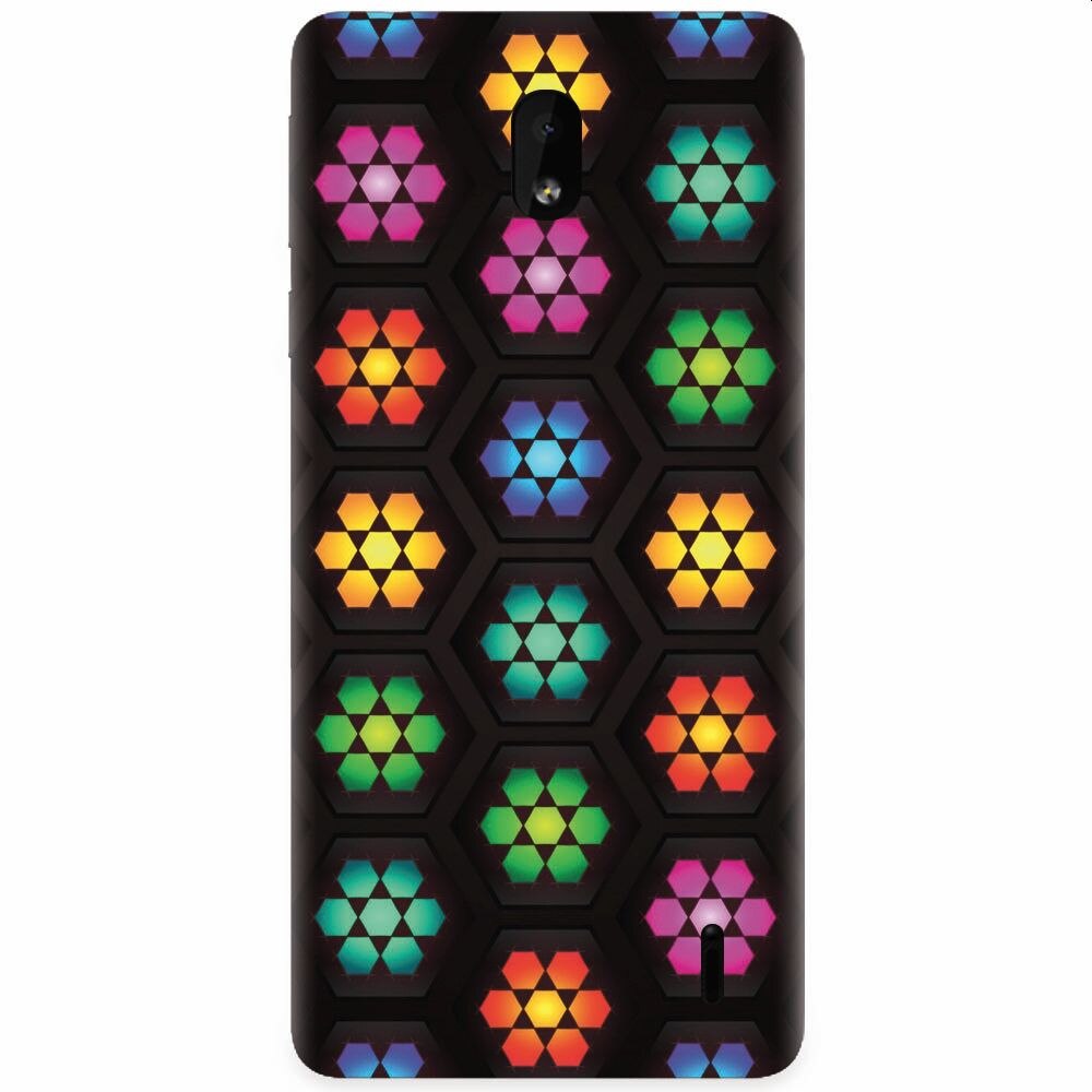 Husa silicon pentru Nokia 1 Plus, Kaleidoscope Mosaic Patterns