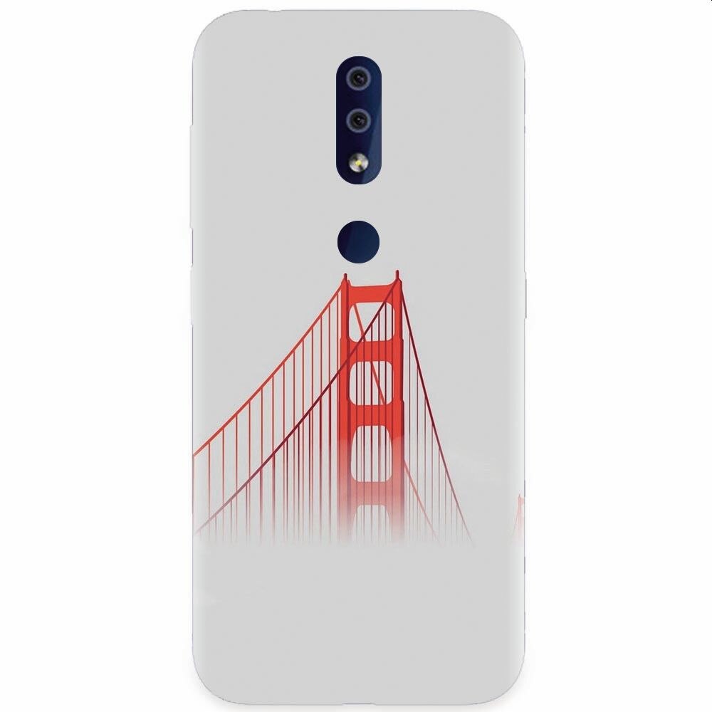Husa silicon pentru Nokia 4.2, Red Bridge In Clouds