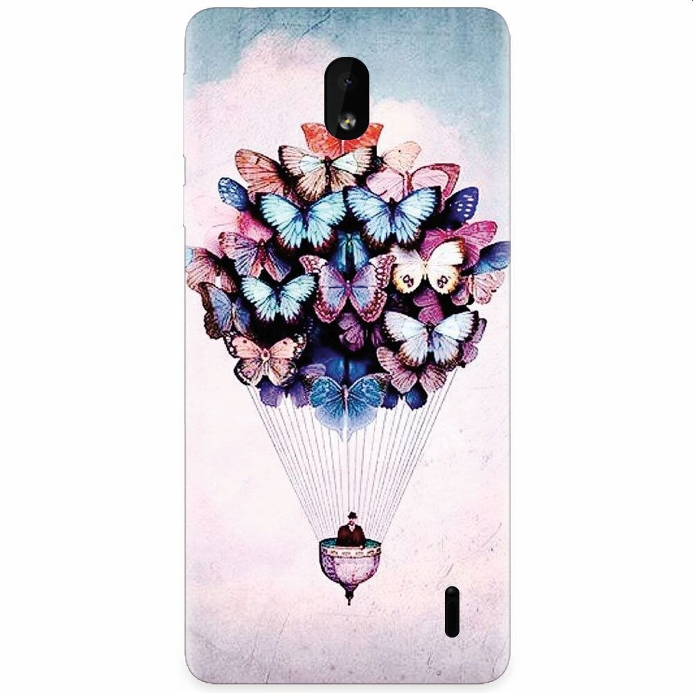 Husa silicon pentru Nokia 1 Plus, Butterfly Baloon