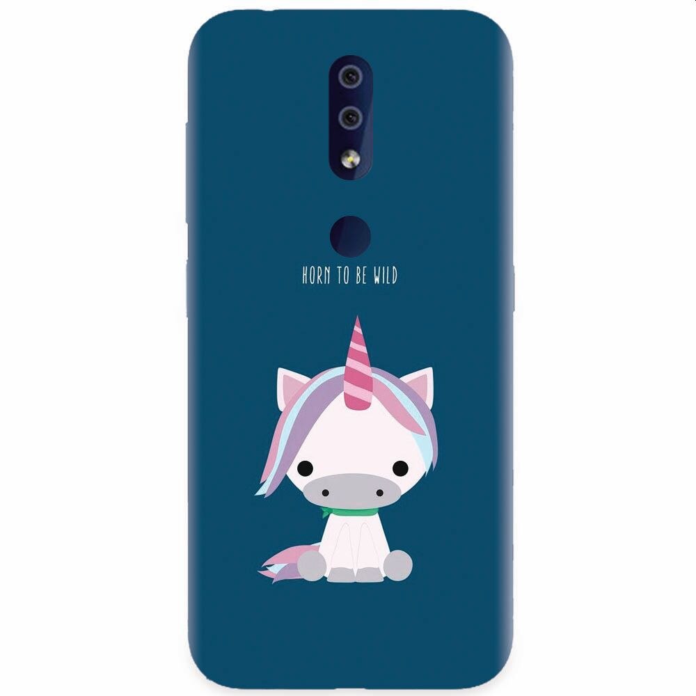 Husa silicon pentru Nokia 4.2, Horn To Be Wild Cute Unicorn