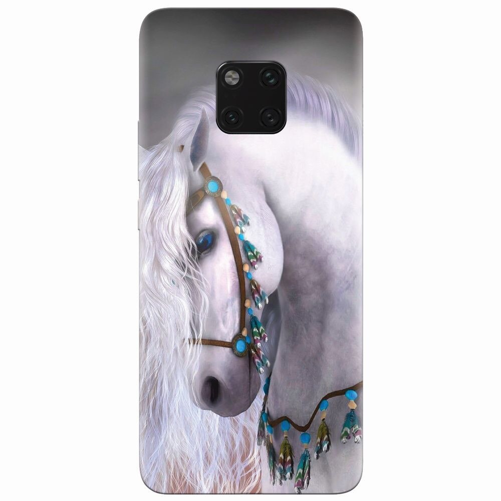 Husa silicon pentru Huawei Mate 20 Pro, White Horse