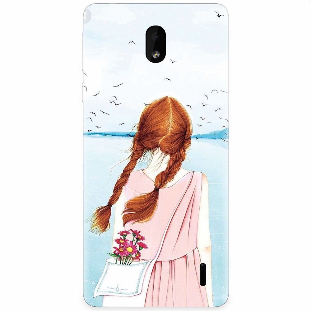 Husa silicon pentru Nokia 1 Plus, Girl And Birds