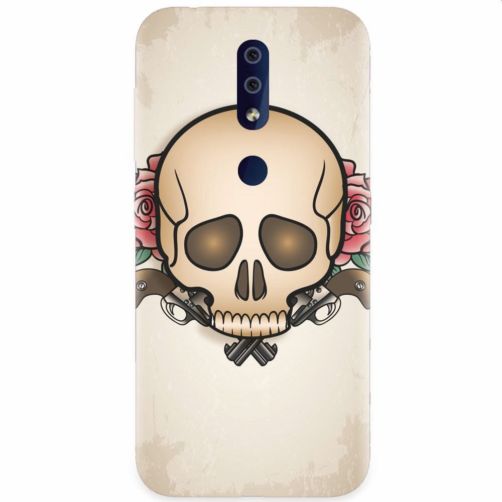 Husa silicon pentru Nokia 4.2, Skulls And Roses