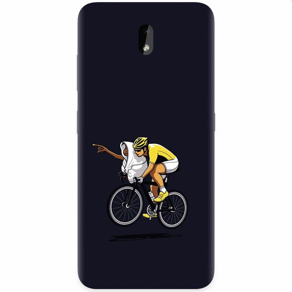 Husa silicon pentru Nokia 3.2, ET Riding Bike Funny Illustration