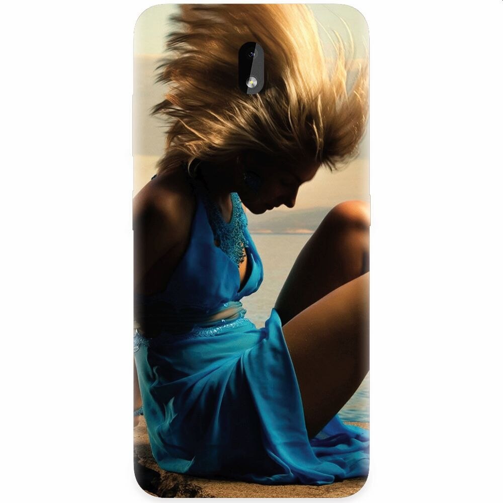 Husa silicon pentru Nokia 3.2, Girl In Blue Dress