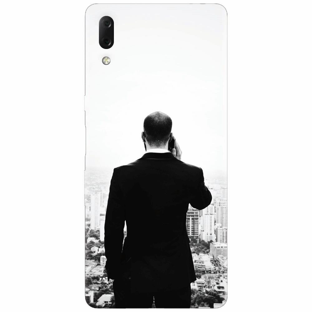 Husa silicon pentru Sony Xperia L3, Man In Suit