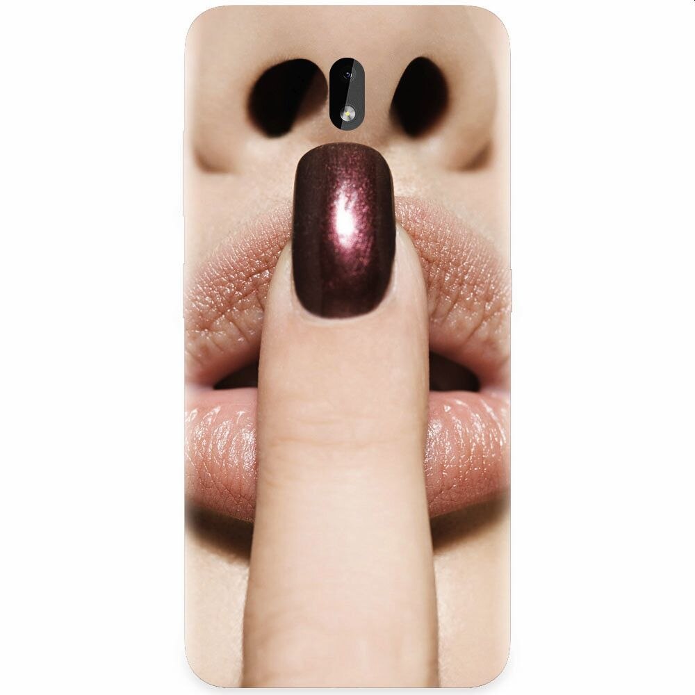 Husa silicon pentru Nokia 3.2, Finger Purple Nailpolish Girl Lips