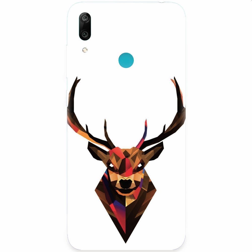 Husa silicon pentru Huawei Y7 Prime 2019, Geometric Tibetan Antelope