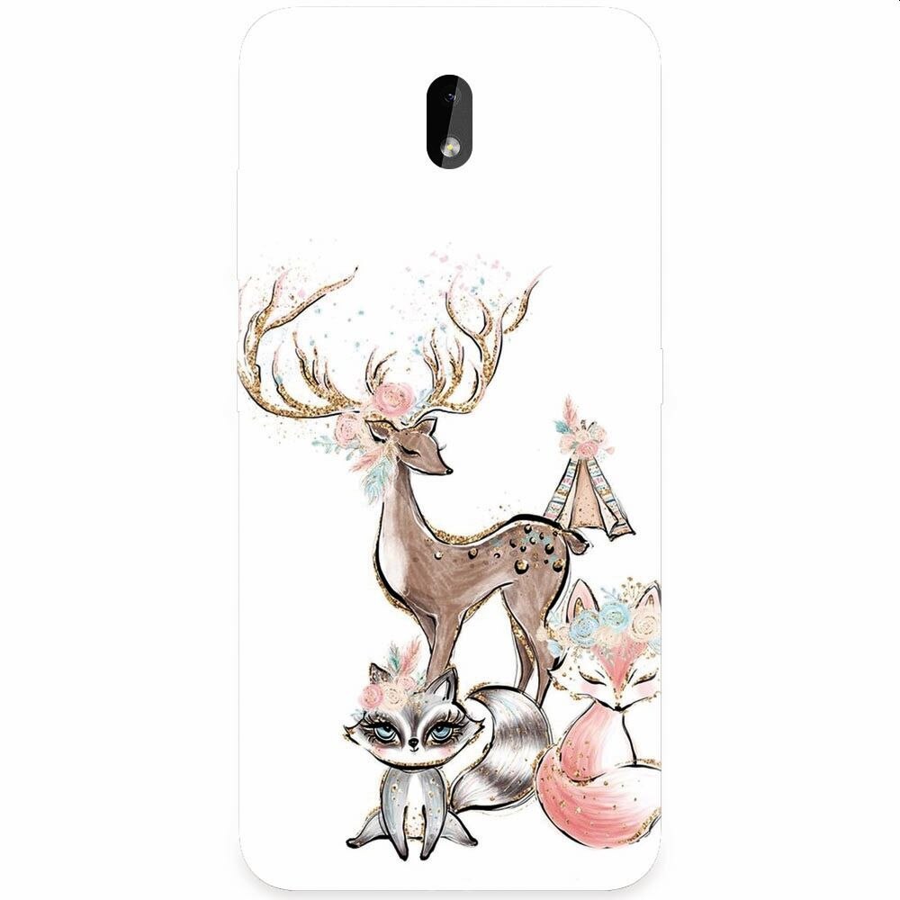 Husa silicon pentru Nokia 3.2, Foxs And Deer