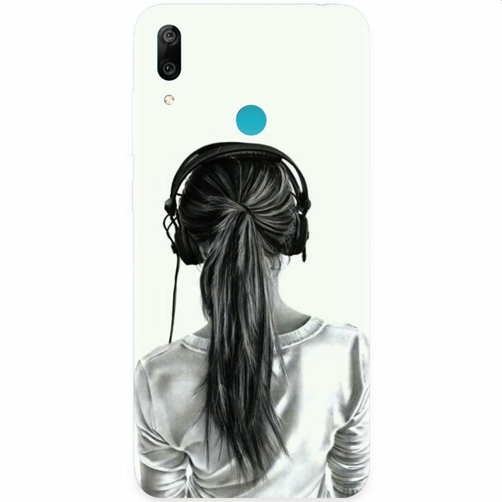 Husa silicon pentru Huawei Y7 Prime 2019, Girl With Headphone