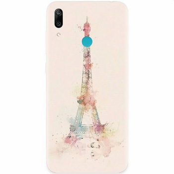 Husa silicon pentru Huawei Y7 2019, Eiffel Tower 001 Husa silicon pentru Huawei Y7 2019, Eiffel Tower 001