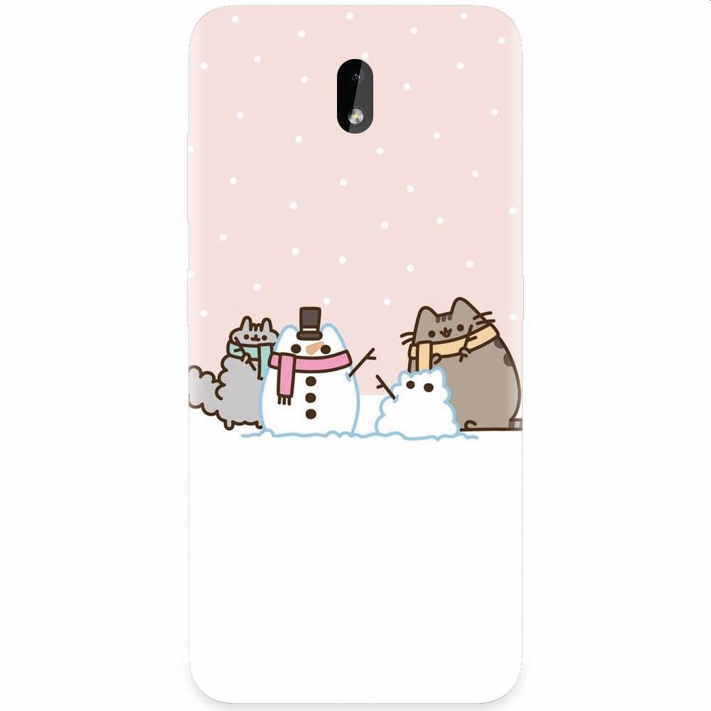 Husa silicon pentru Nokia 3.2, Cat And Snowman