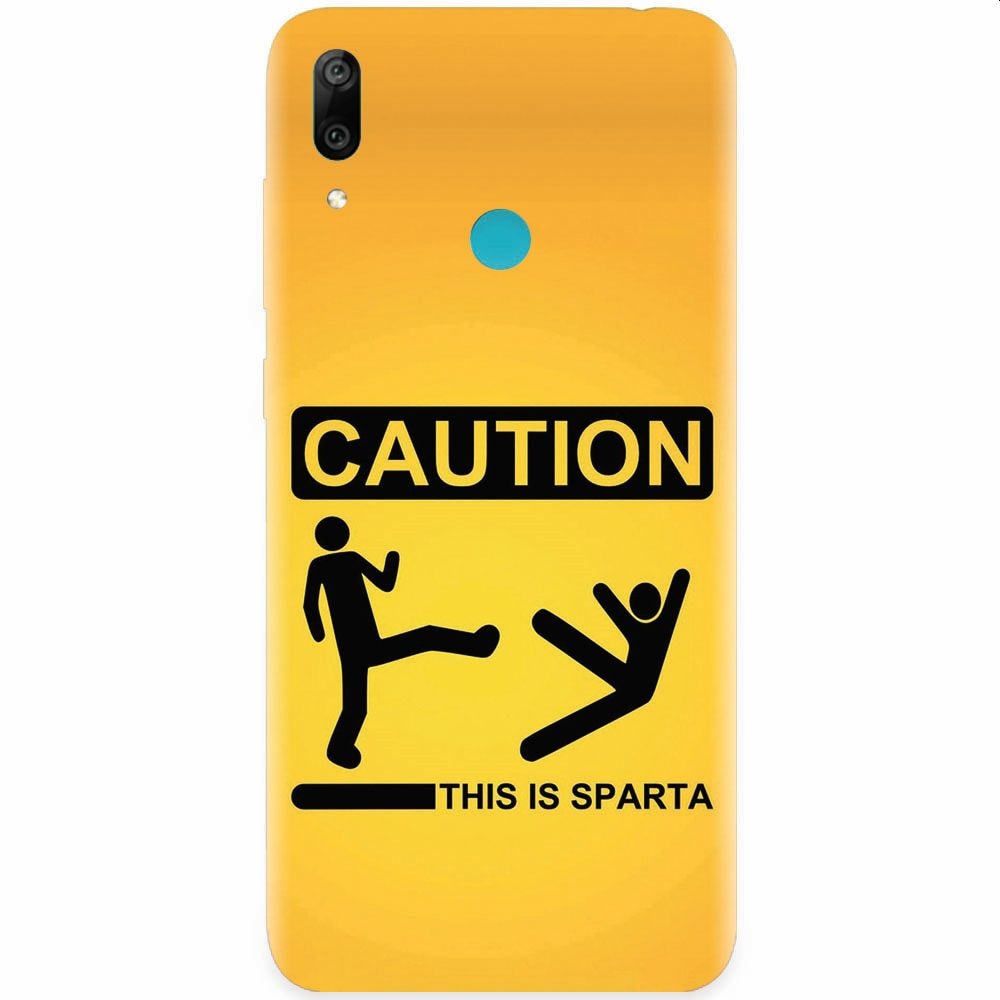 Husa silicon pentru Huawei Y7 2019, This Is Sparta Funny Illustration