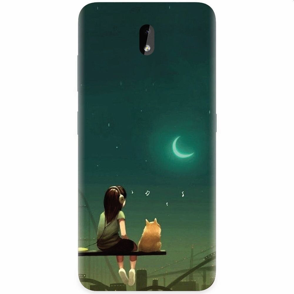 Husa silicon pentru Nokia 3.2, Cat And Girl