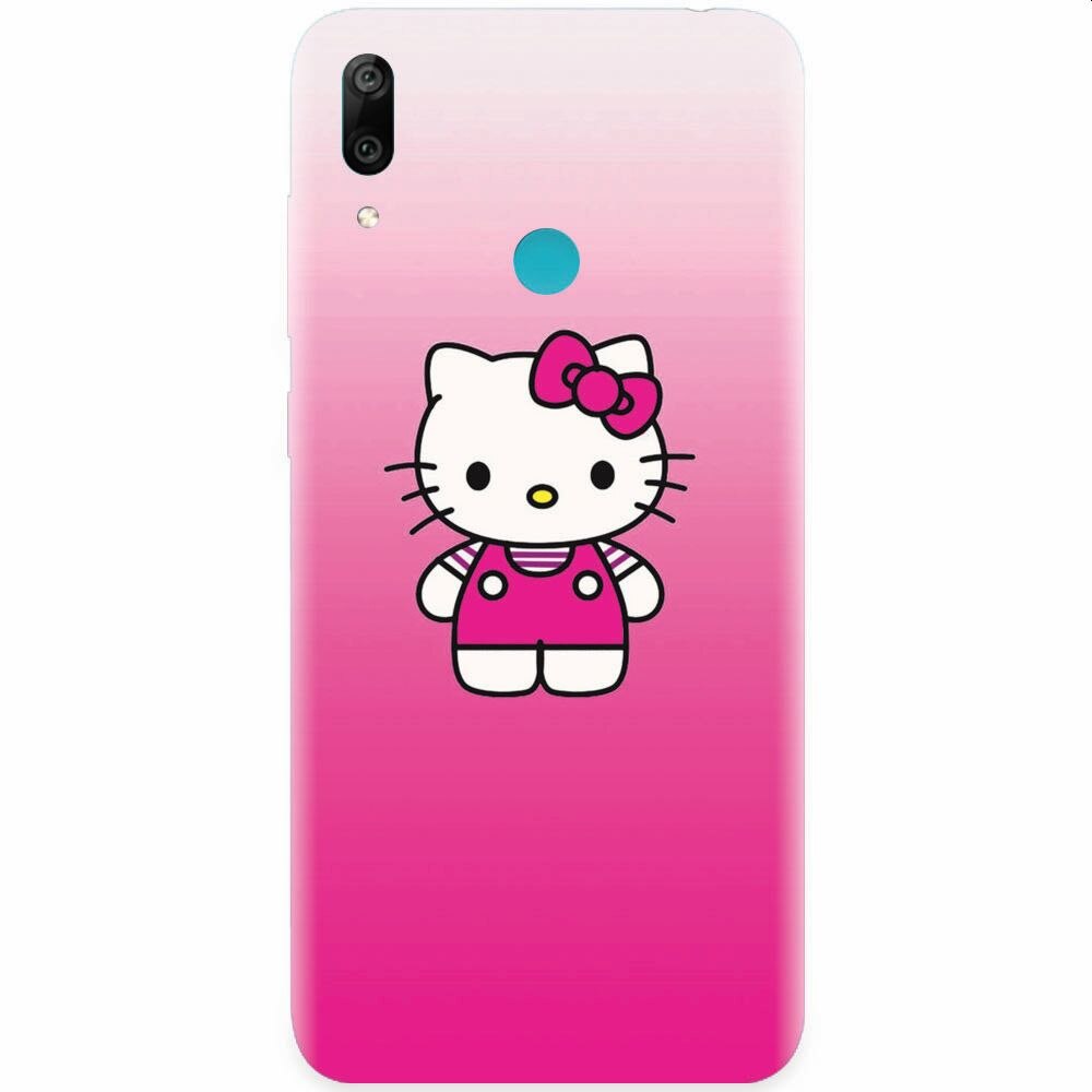 Husa silicon pentru Huawei Y7 Prime 2019, Cute Pink Catty