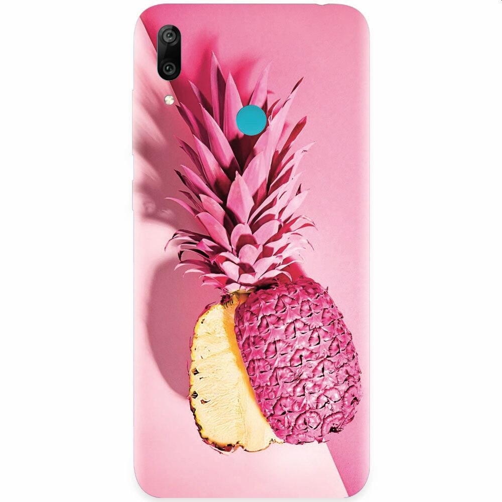 Husa silicon pentru Huawei Y7 2019, Pink Pineapple