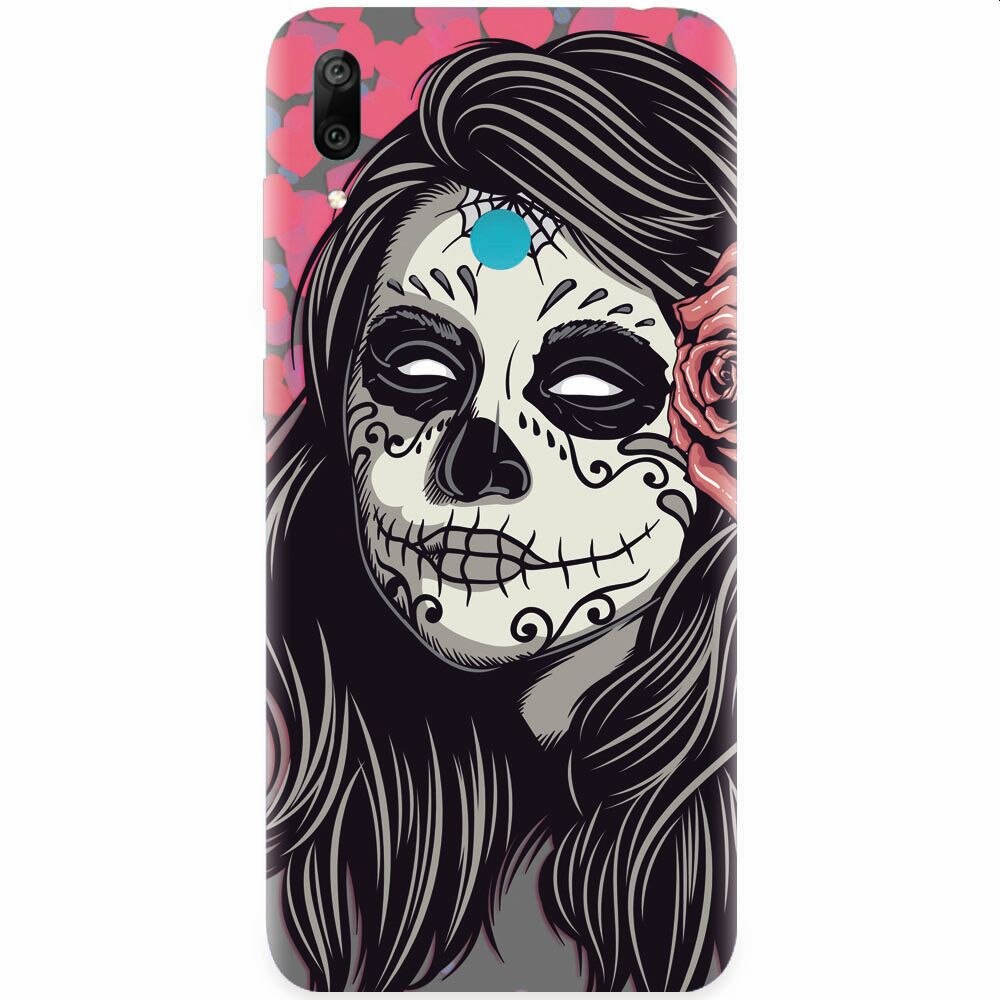 Husa silicon pentru Huawei Y7 Prime 2019, Mexican Girl Skull