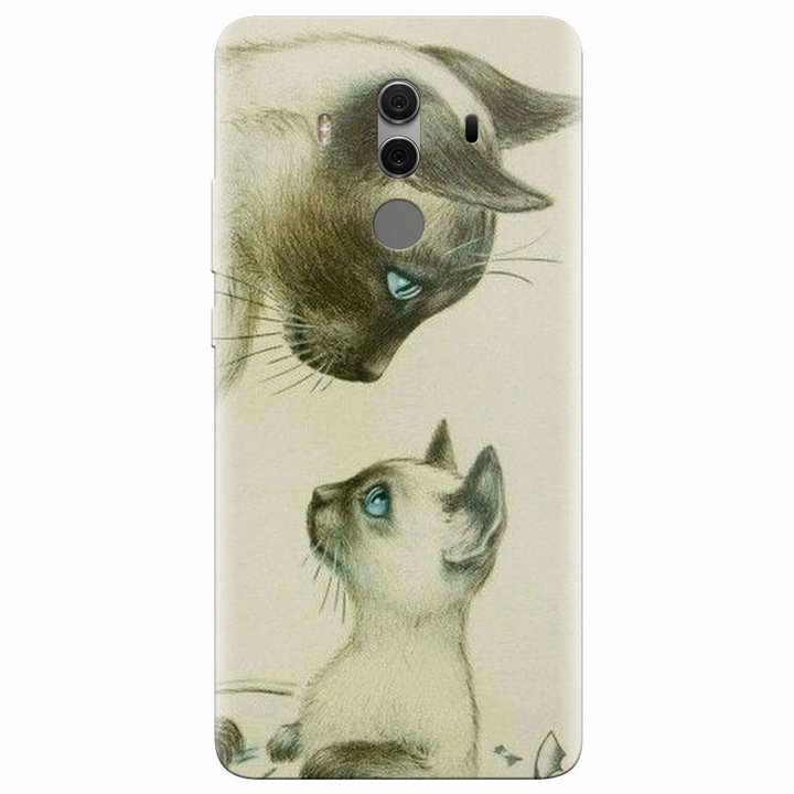 Husa din silicon compatibila cu Huawei Mate 10 Pro, Little Cat