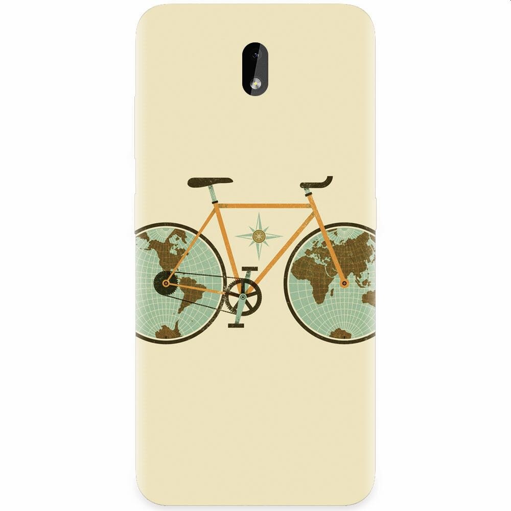 Husa silicon pentru Nokia 3.2, Retro Bicycle Illustration