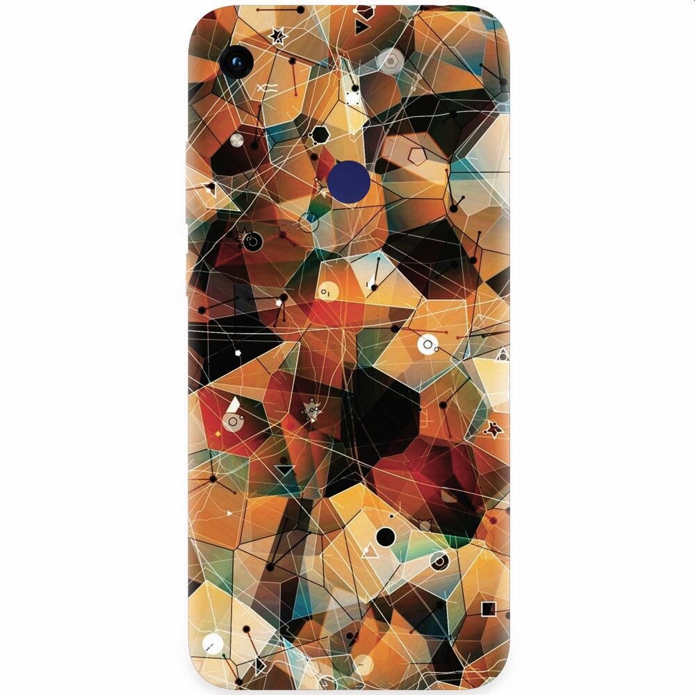 Husa silicon pentru Honor Play 8A, Abstract Triangles Connected Lines