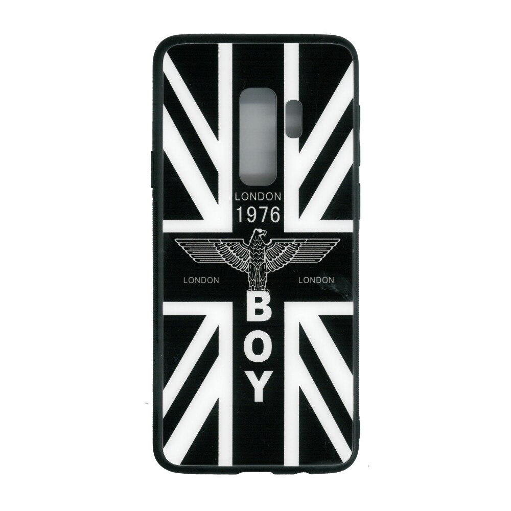 Husa de protectie cu spate de sticla EuroCELL pentru Samsung Galaxy S9 Plus, contur negru
