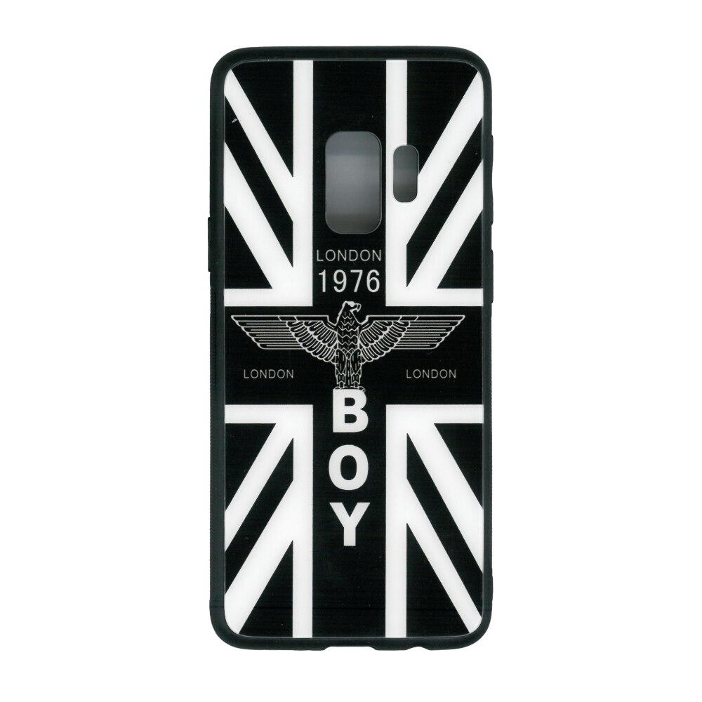 Husa de protectie cu spate de sticla EuroCELL pentru Samsung Galaxy A8 2018 , alb-negru