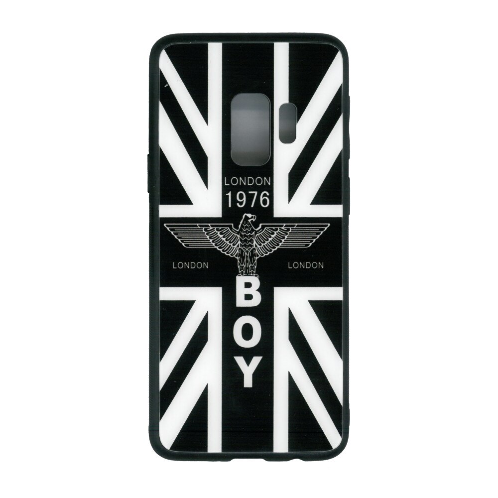 Husa de protectie cu spate de sticla EuroCELL pentru Samsung Galaxy S9 , alb-negru
