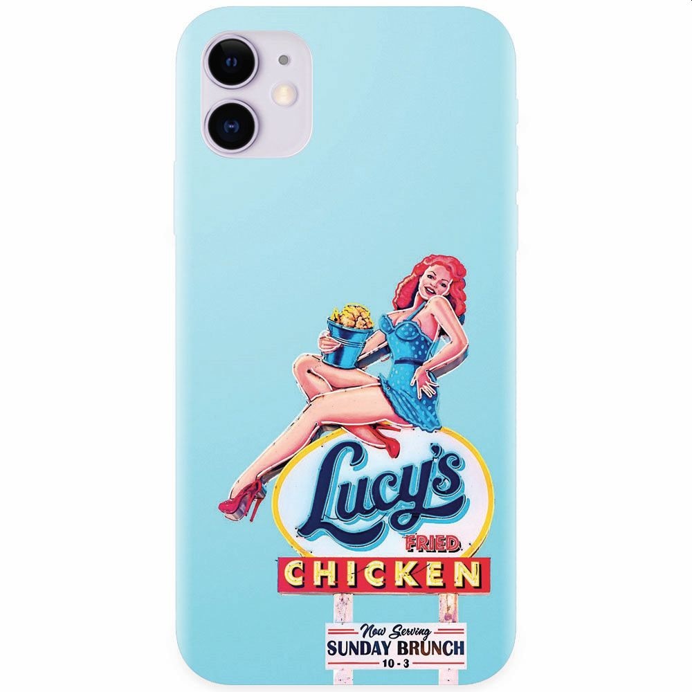 Husa silicon pentru Apple Iphone 11, American Vintage Restaurant Sign