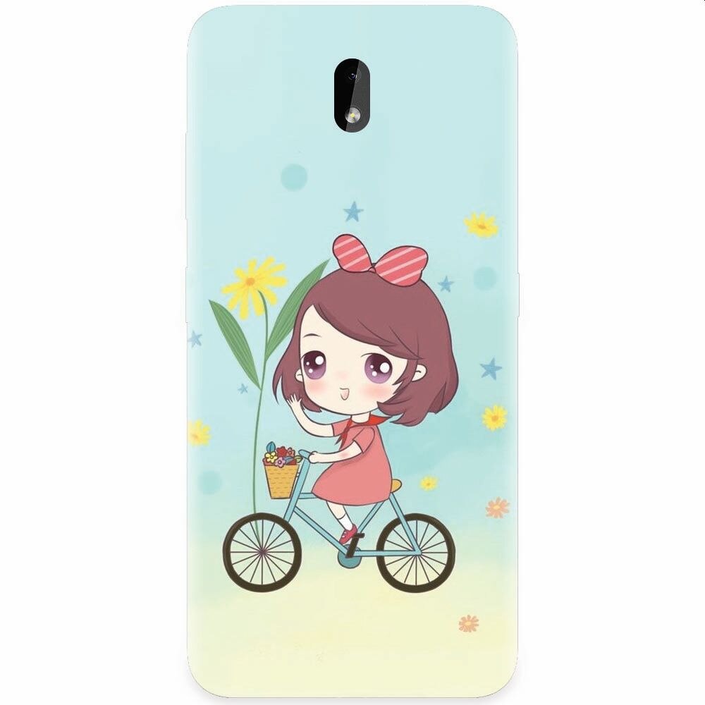 Husa silicon pentru Nokia 3.2, Girl And Bike