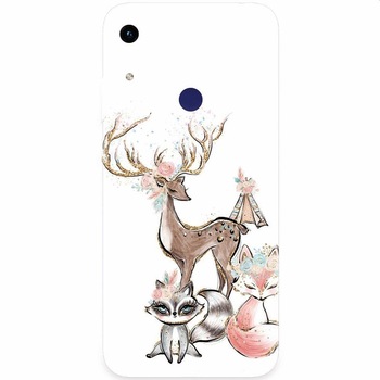Husa silicon pentru Honor Play 8A, Foxs And Deer Husa silicon pentru Honor Play 8A, Foxs And Deer