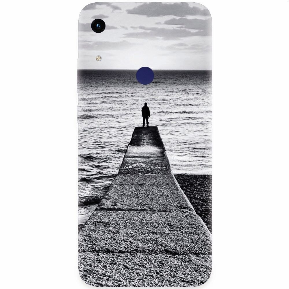 Husa silicon pentru Honor Play 8A, Abstract Dock Man Grey