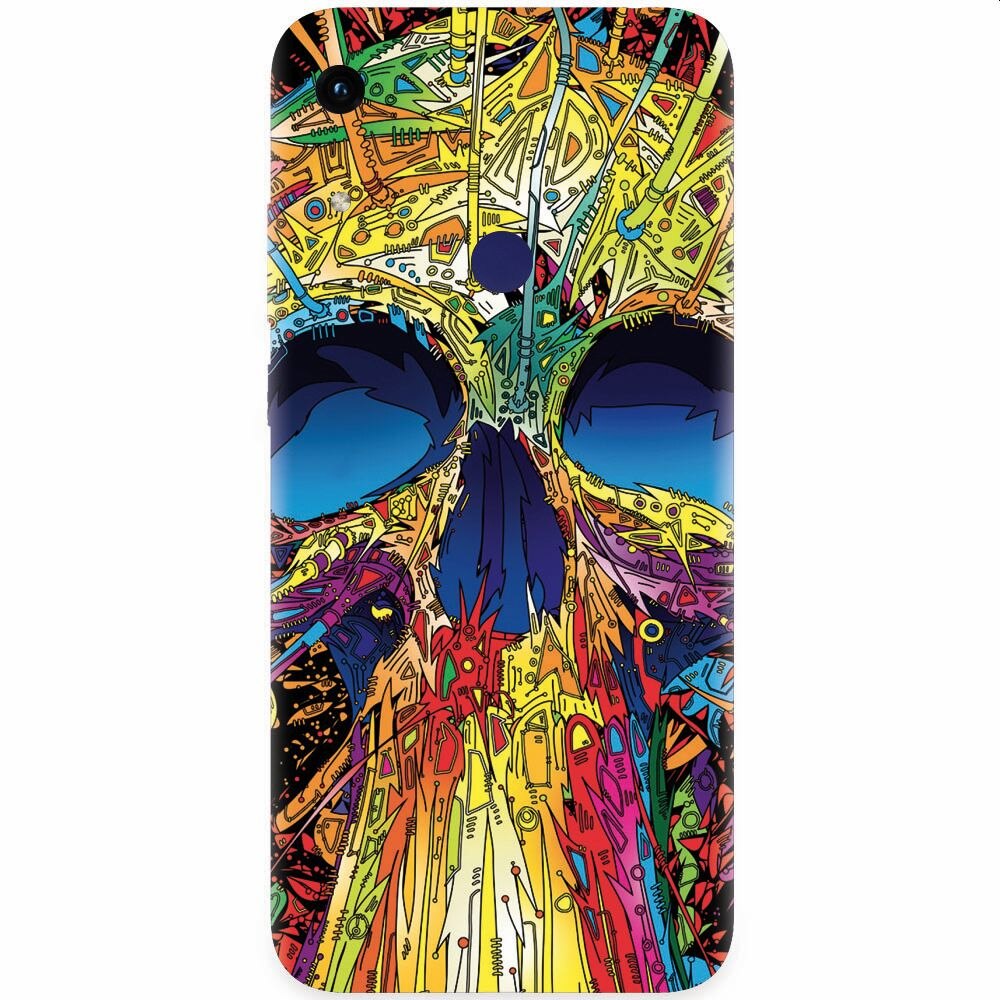 Husa silicon pentru Honor Play 8A, Abstract Multicolored Skull