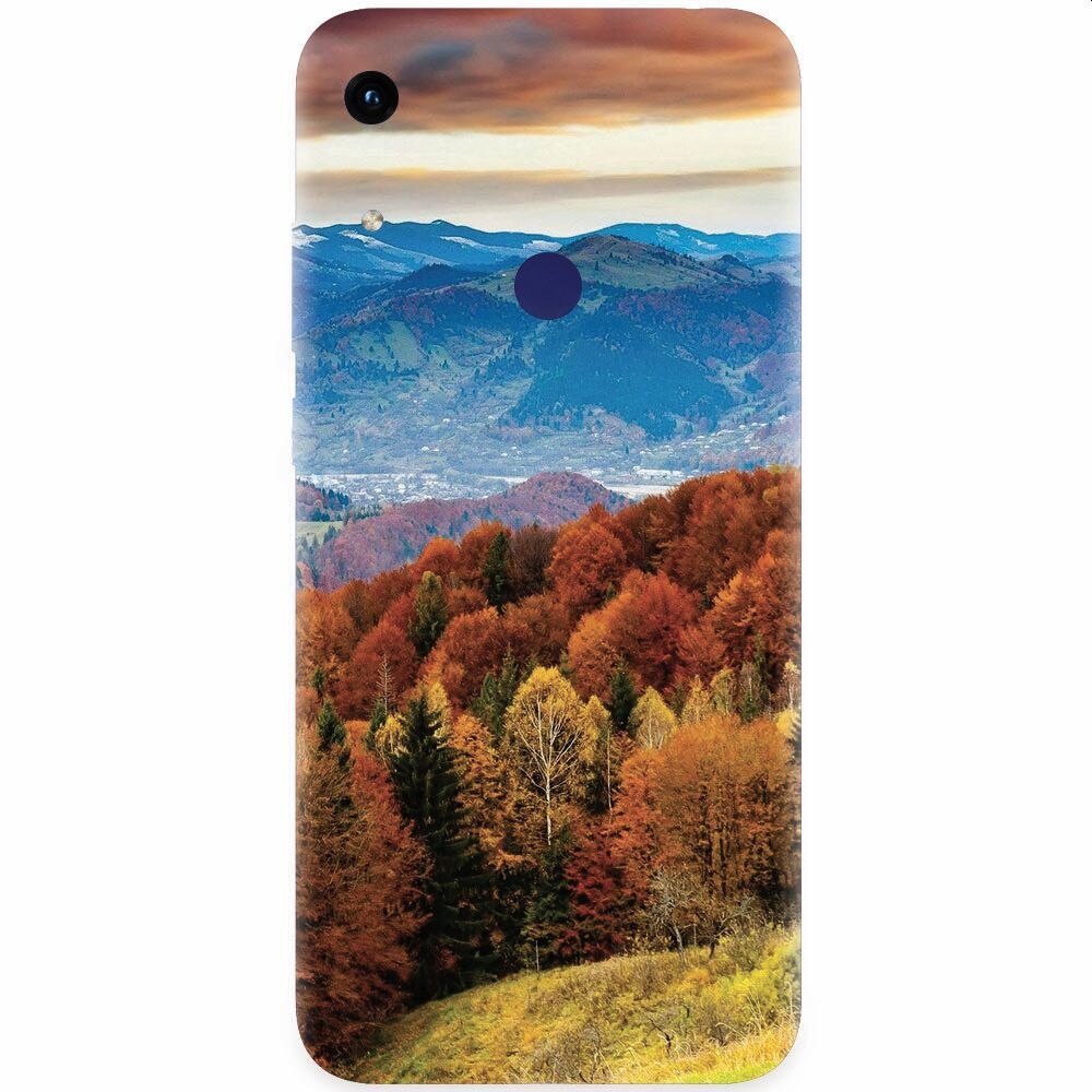 Husa silicon pentru Honor Play 8A, Autumn Mountain Fall Rusty Forest Colours