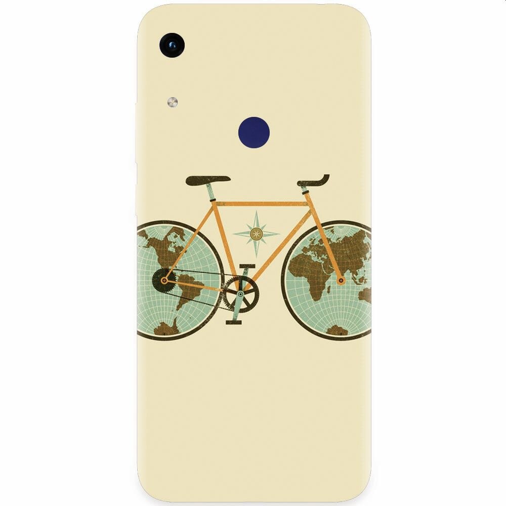 Husa silicon pentru Honor Play 8A, Retro Bicycle Illustration