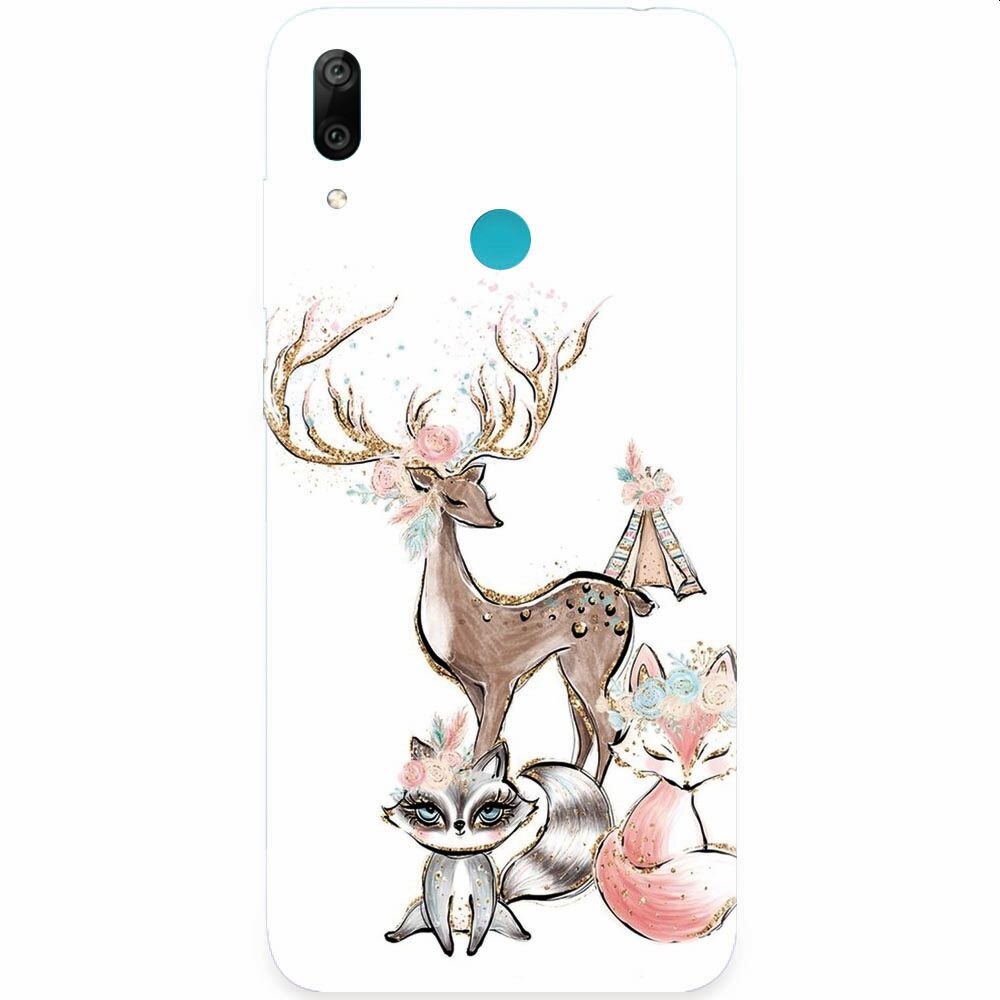 Husa silicon pentru Honor Play, Foxs And Deer