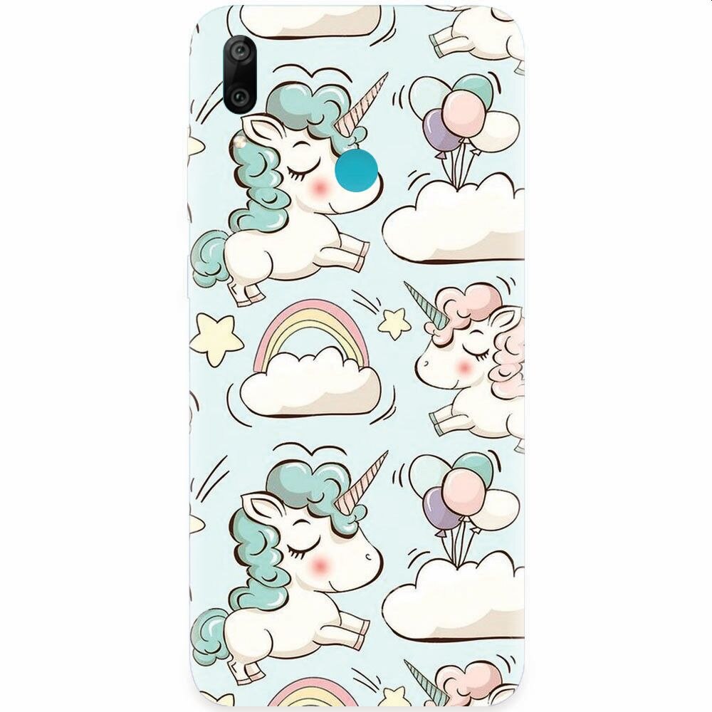 Husa silicon pentru Honor Play, Unicorns And Clouds