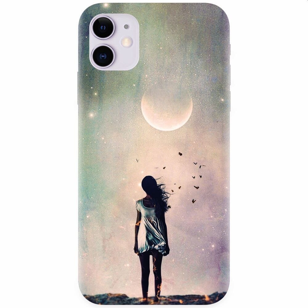 Husa silicon pentru Apple Iphone 11, Alone Woman Cgi Hd K